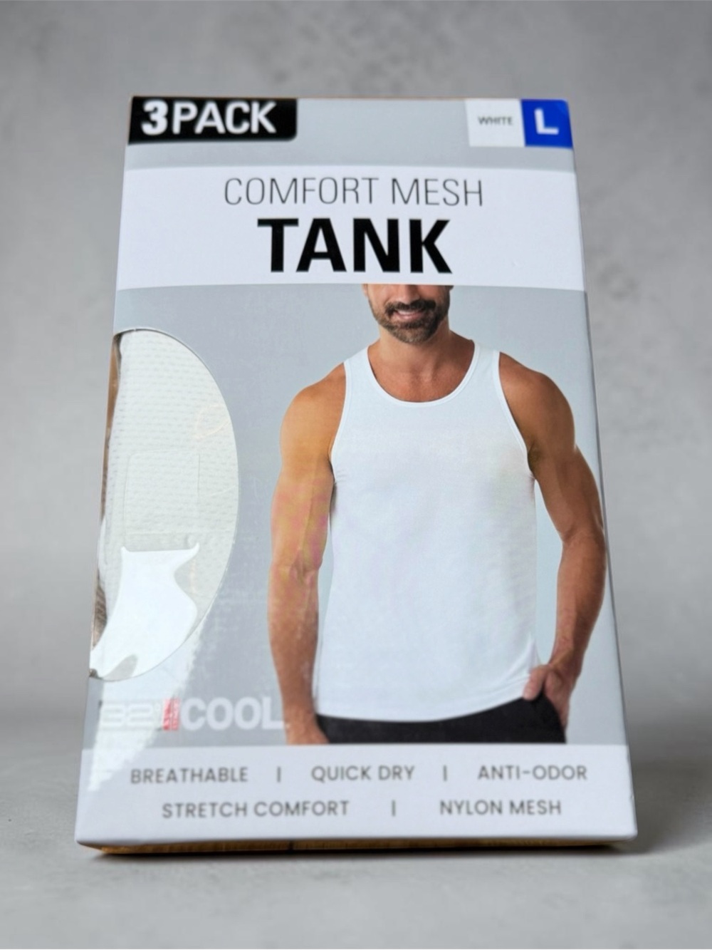 32 Degrees Cool Comfort Mesh Tank - White 3pack